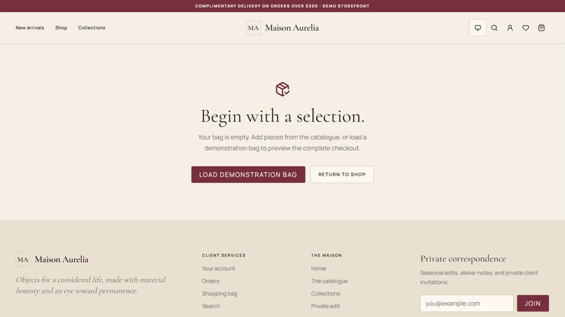 Maison Aurelia - Vintage Next.js eCommerce Platform Template