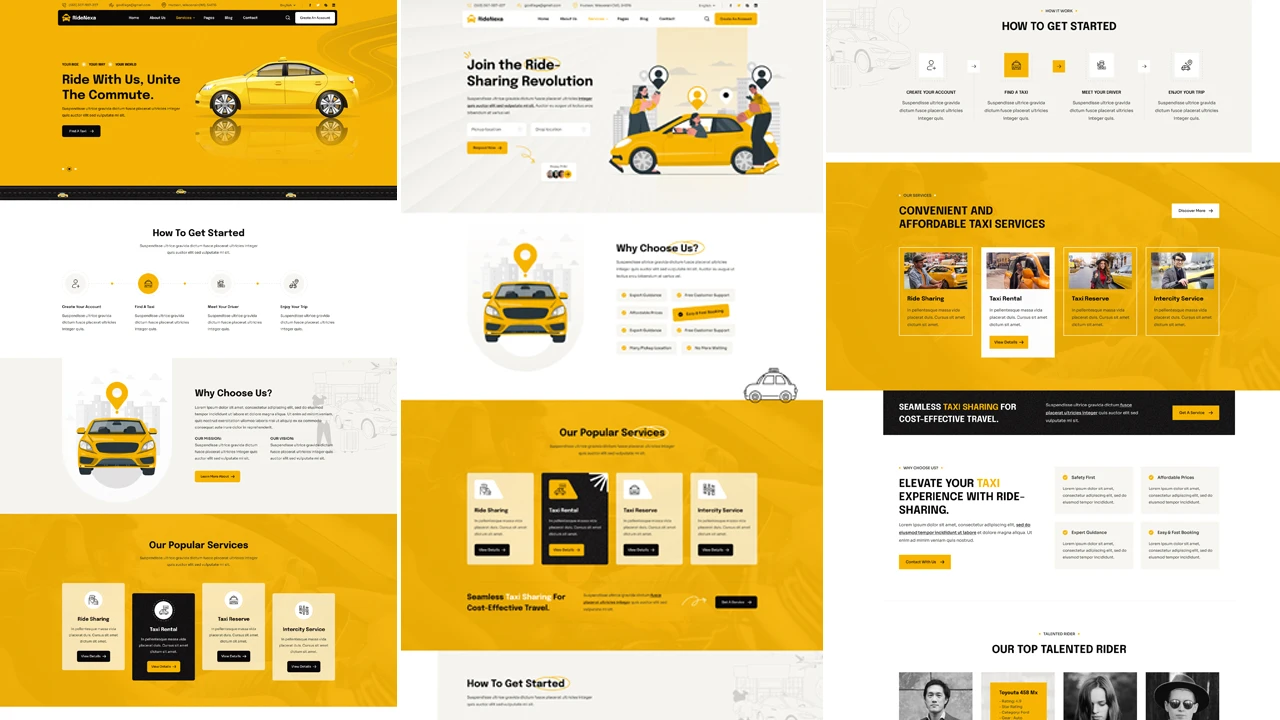 RideNexa - Ride Sharing Taxi Figma Template