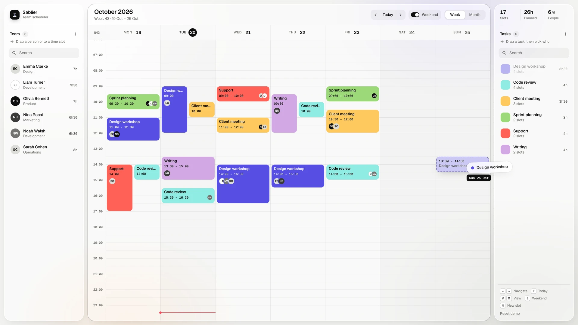 Sablier - Team Scheduler Template with Drag and Drop for React and Vue (Screenshot 4 of 13)