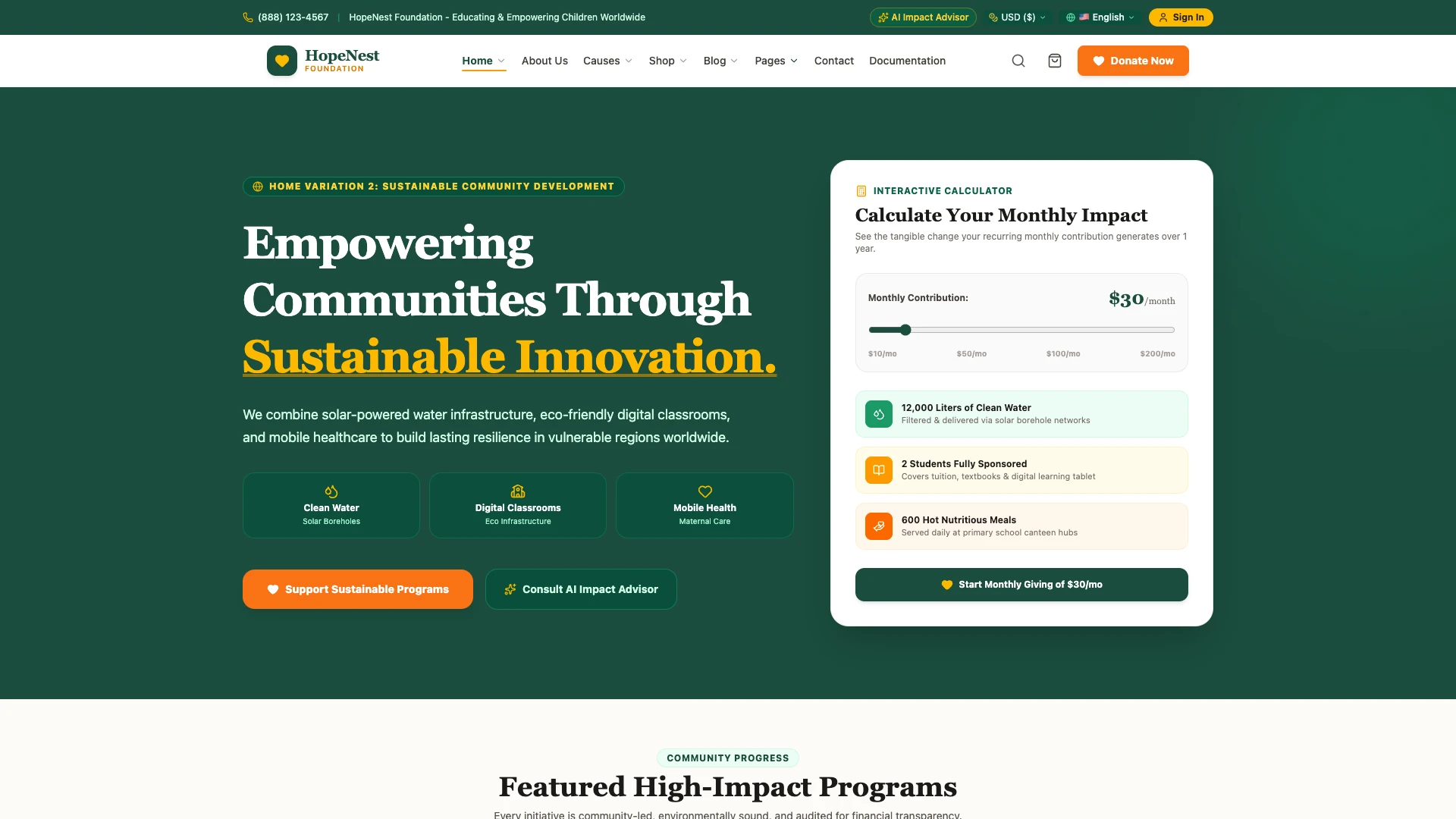 HopeNest - NGO, Charity & Donation Next.js Tailwind Template