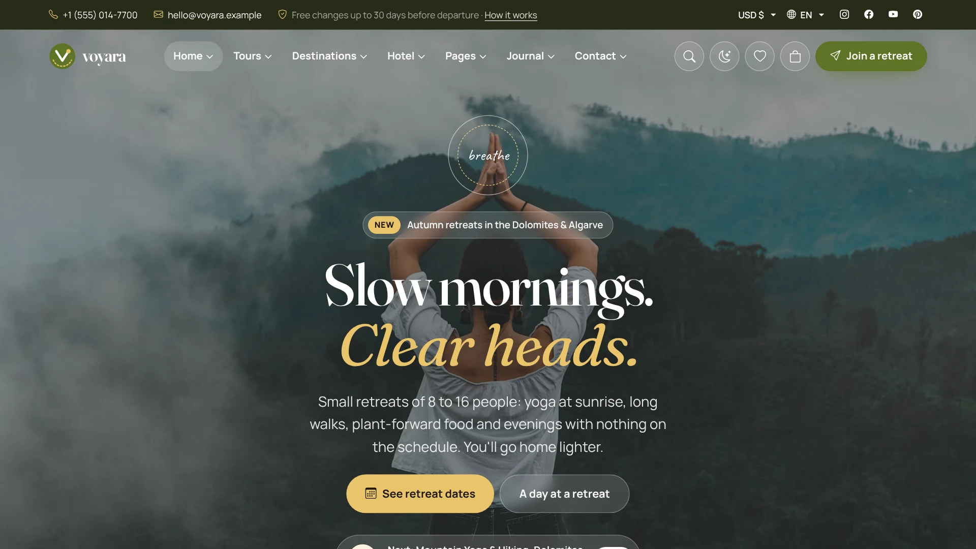 Voyara - Travel Agency & Boutique Hotel HTML Template