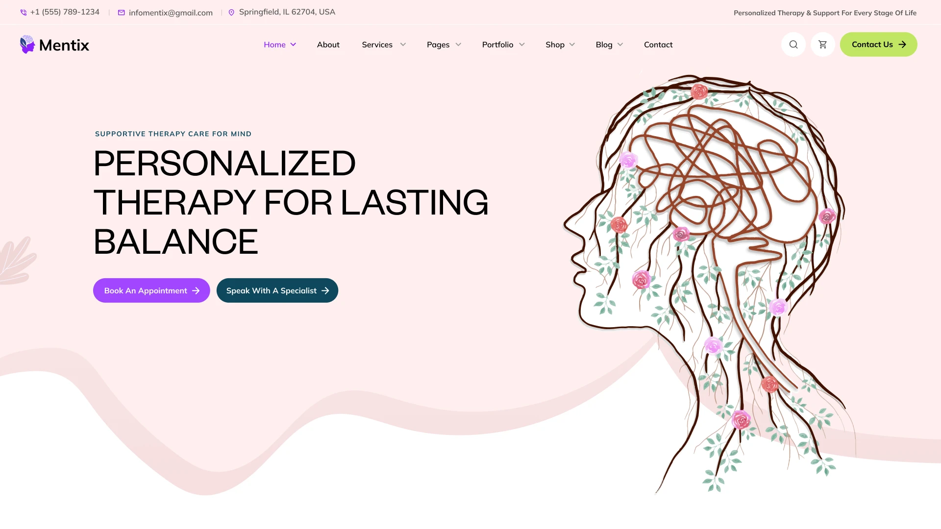 Mentix - Mental Health Clinics Figma Website Template