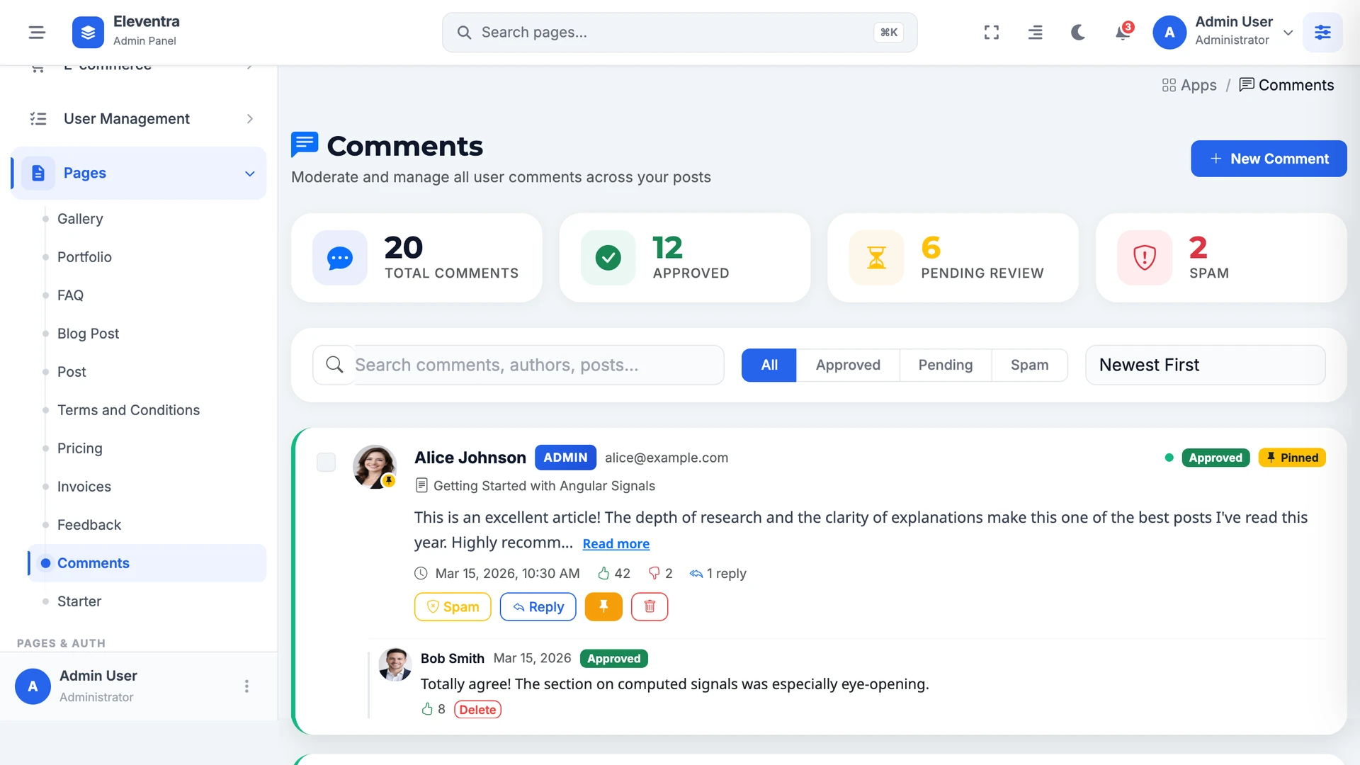 Eleventra - Angular 21 Admin Dashboard Template + UI Kit + 90+ Pages