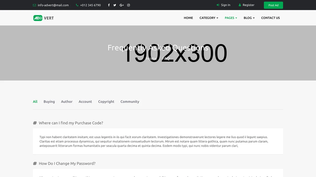 Advert - Classified Ads Template