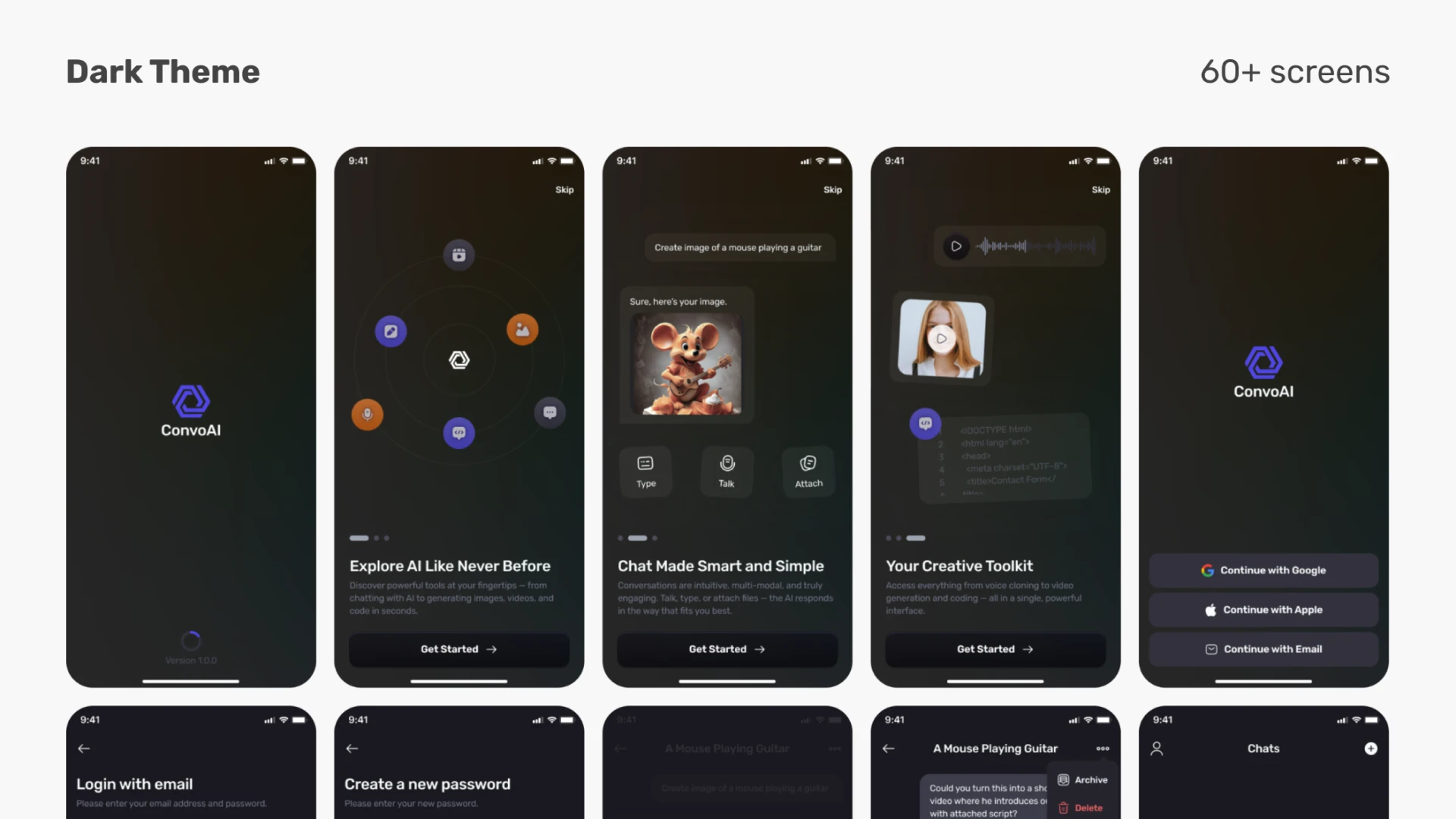 ConvoAI - AI Chatbot Mobile UI Kit
