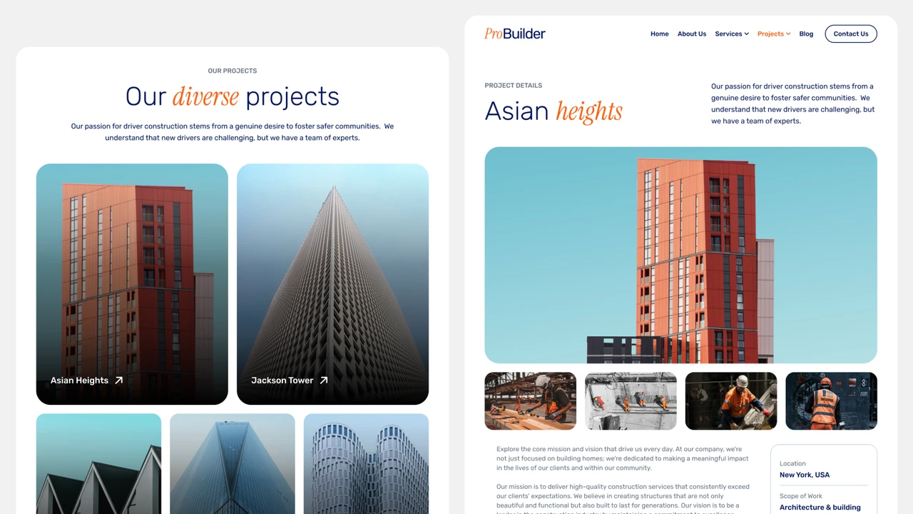 ProBuilder - Construction & Real Estate Multipurpose Framer Template