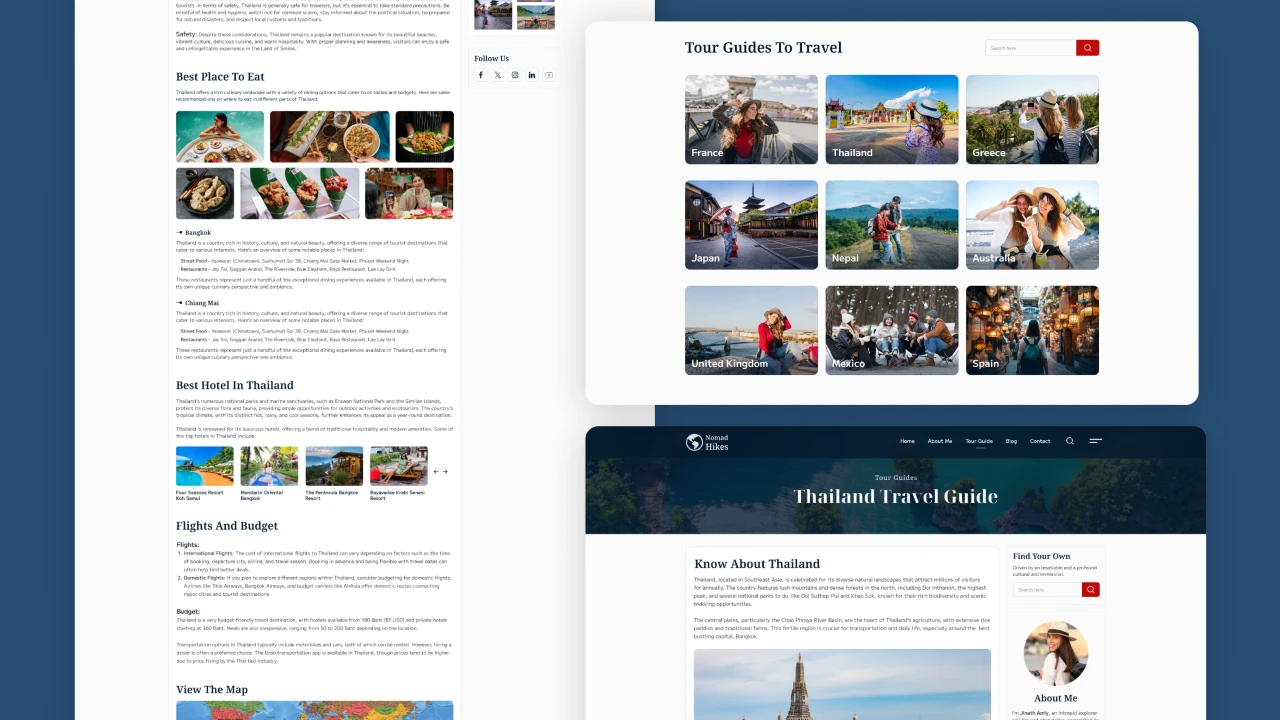 Nomad Hikes - Modern Figma Template for Travel and Adventure Websites