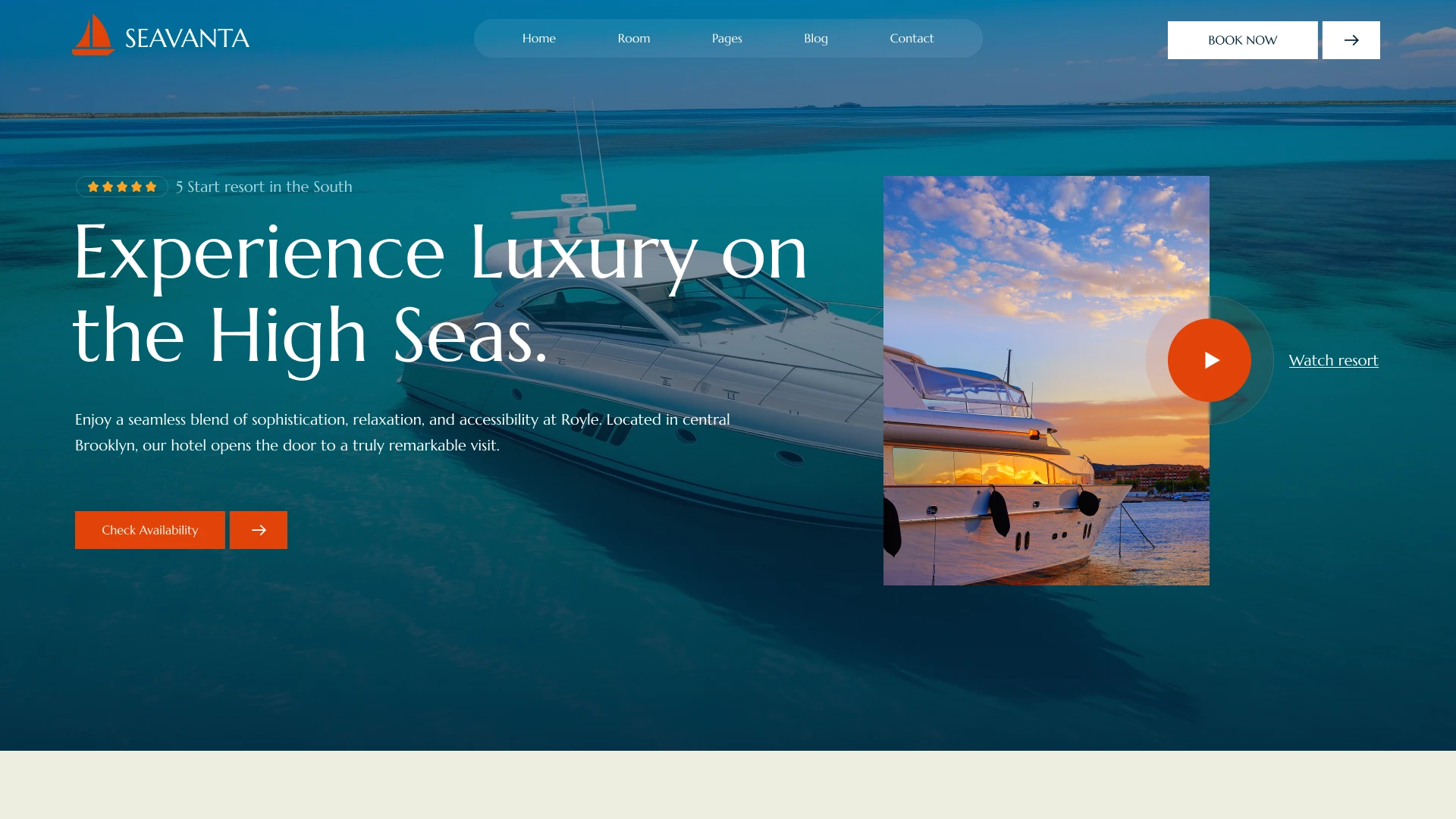 Seavanta - Yacht & Boat Rental Figma Template (Screenshot 1 of 1)