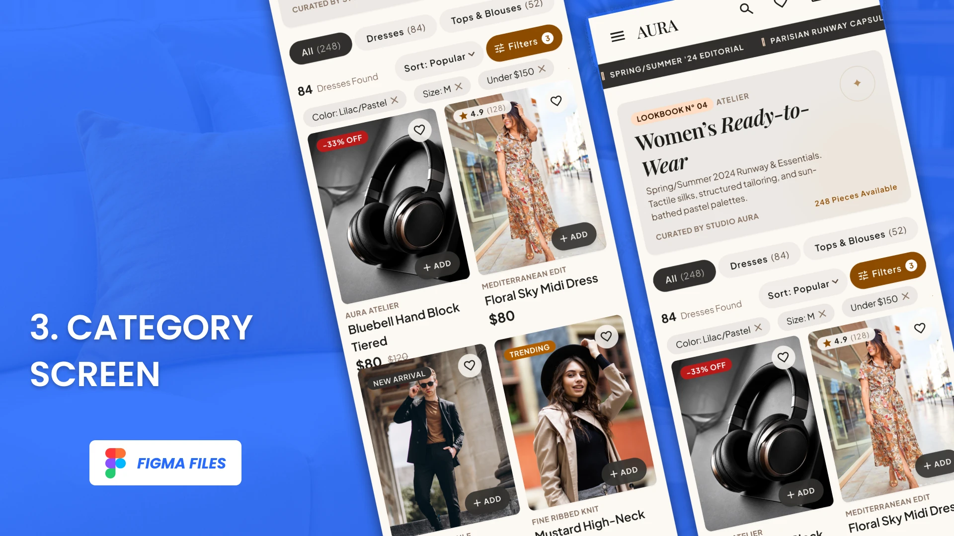 AURA - Fashion E-Commerce Figma Template (Screenshot 3 of 7)