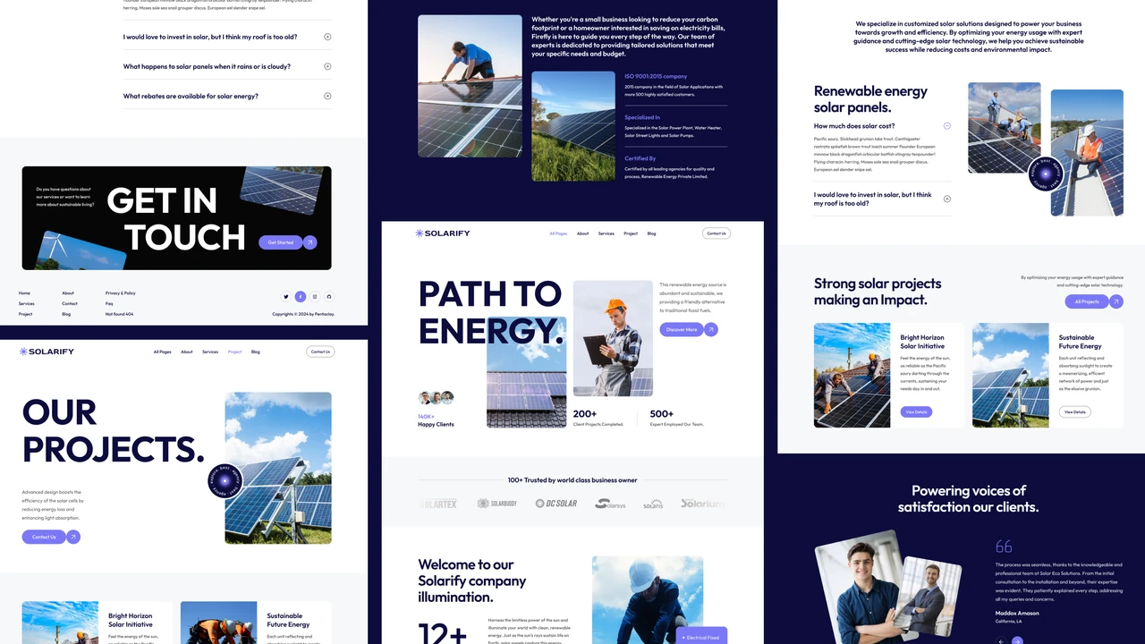 Solarify - Solar & Renewable Energy Framer Website Template