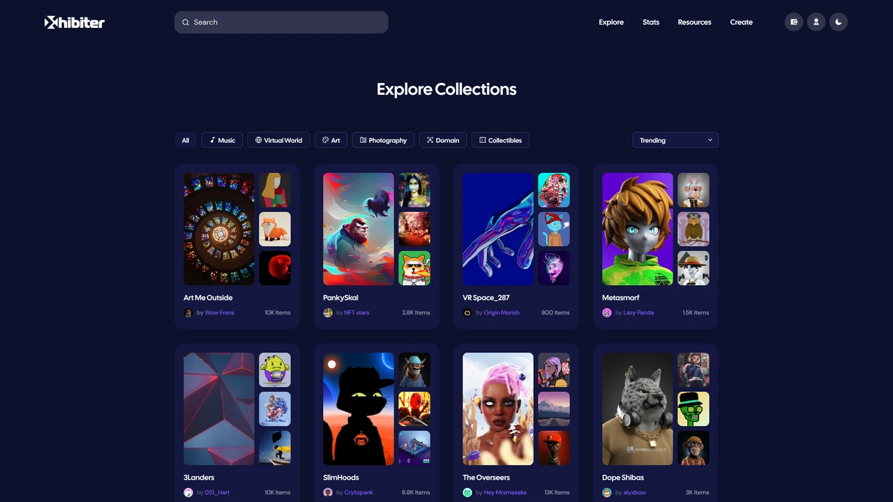 Xhibiter - Web3 Crypto NFT Marketplace Figma Template