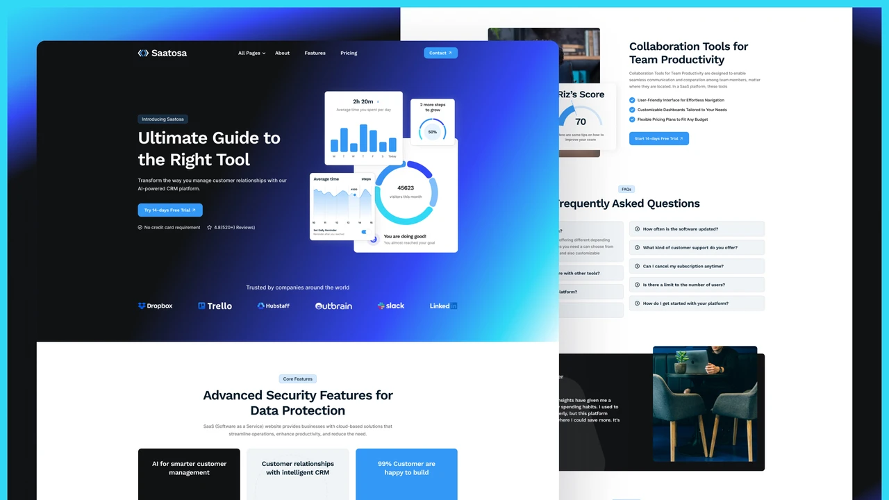 Saatosa - SaaS AI Startup Figma Template