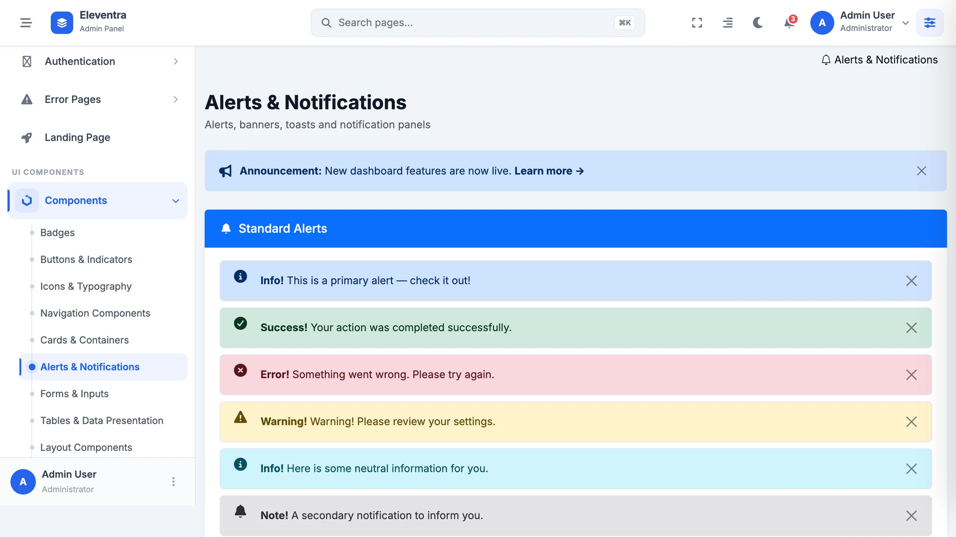 Eleventra - Angular 21 Admin Dashboard Template + UI Kit + 90+ Pages