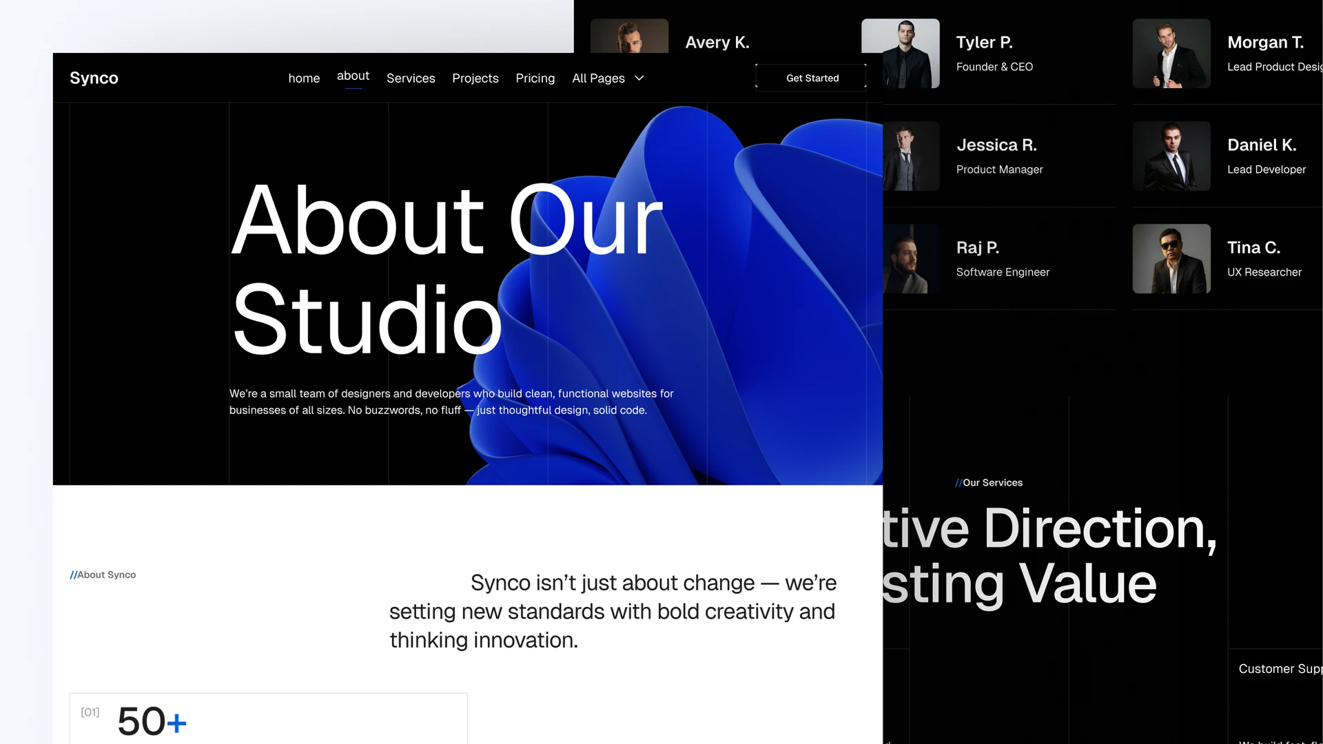 Synco - Agency Portfolio & Creative Agency Framer and Figma Template