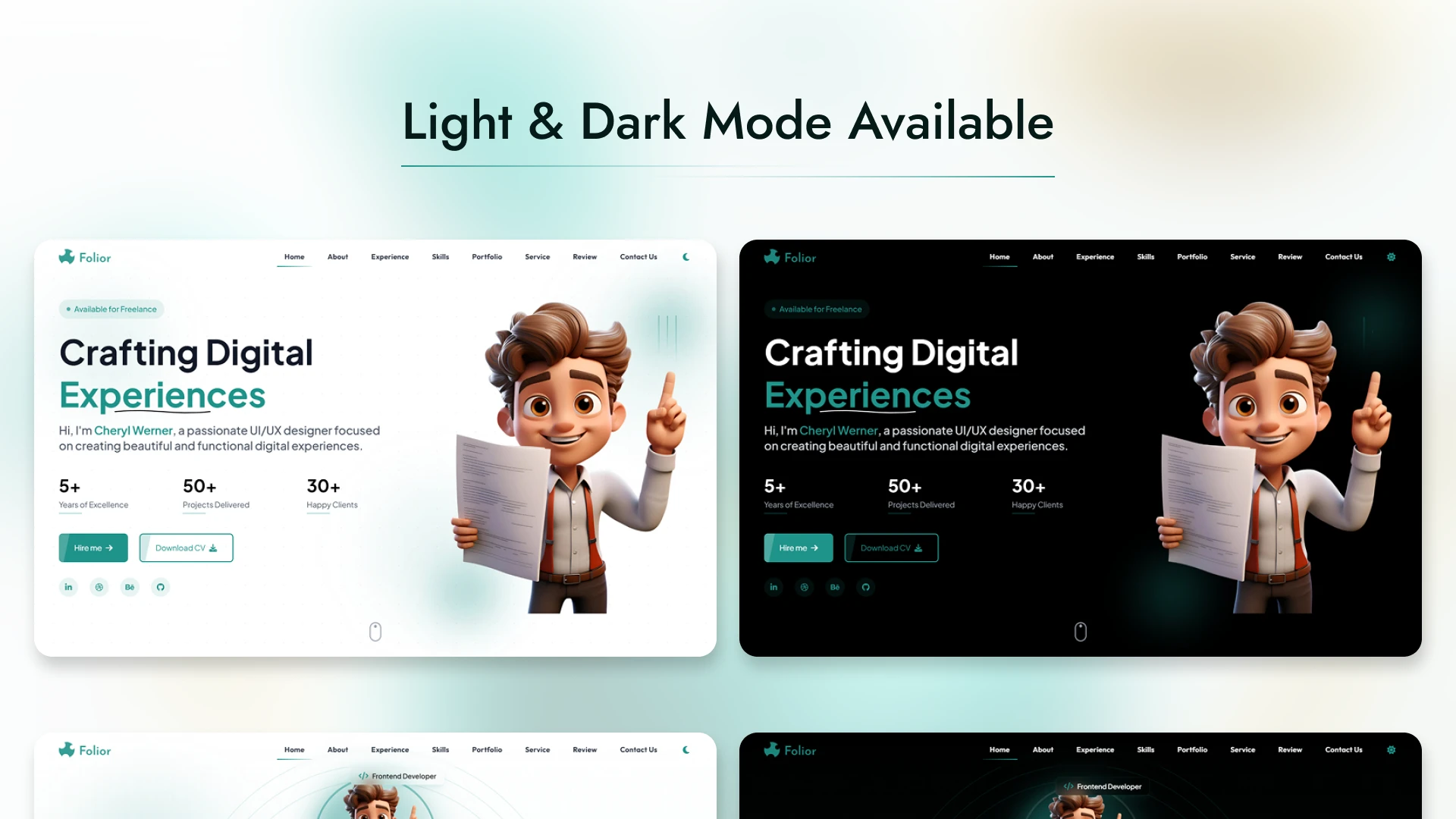 Folior - Portfolio Website Template Tailwind Modern Developer Portfolio
