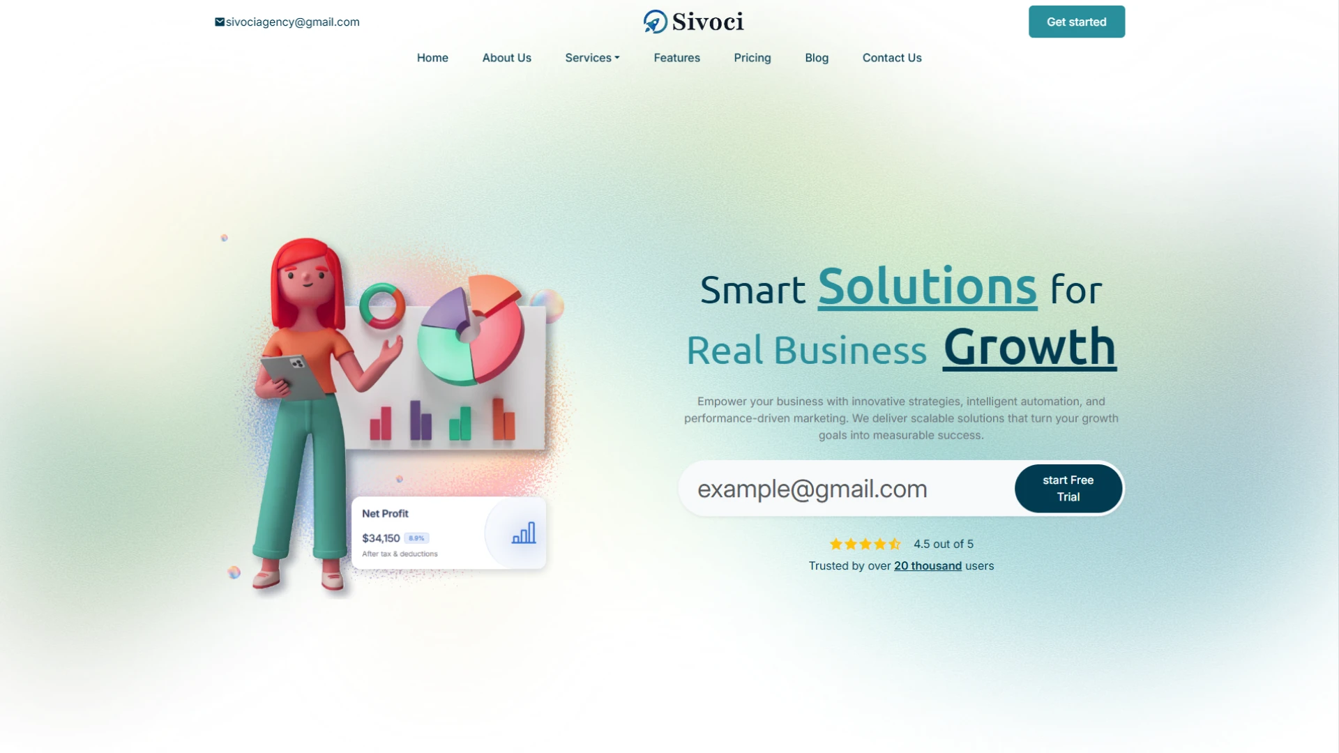 Sivoci - Business Website ReactJs Template Modern Corporate Company Design