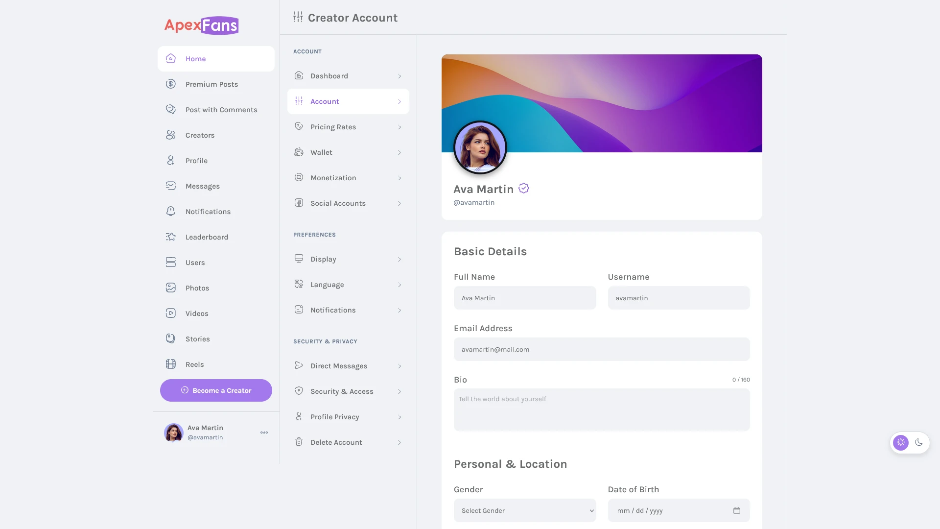 ApexFans - Ultimate Social Network Template for Content Creators