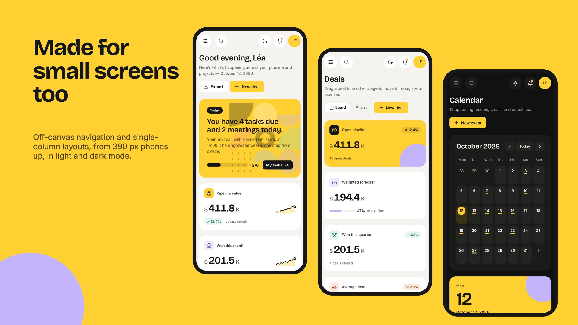 Pollen - Vue & React CRM and Project Management Admin Dashboard Template