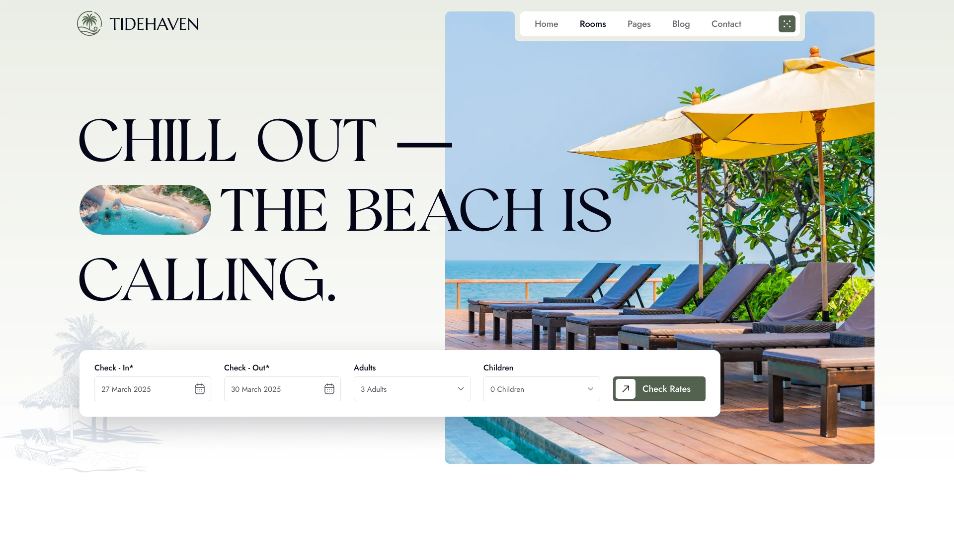 Tidehaven - Beach Resort & Hotel Figma Template (Screenshot 1 of 1)