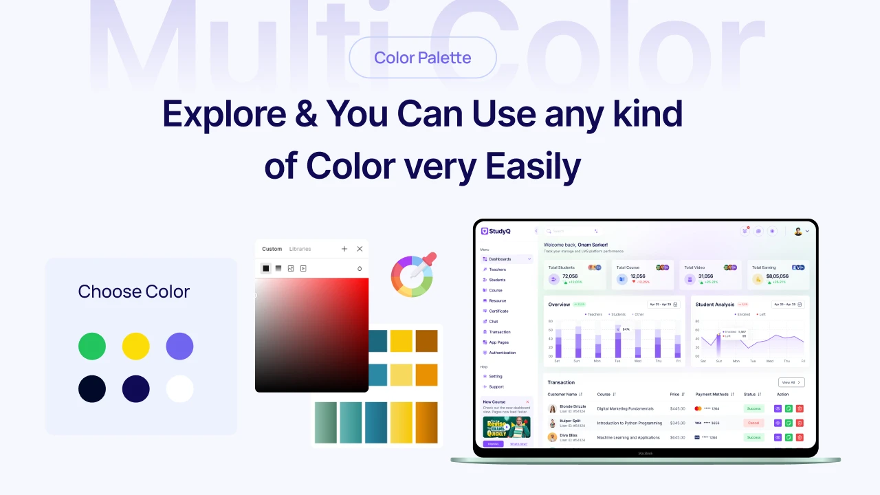 UStudy - Online Course & Education LMS Figma Admin UI Template Kit
