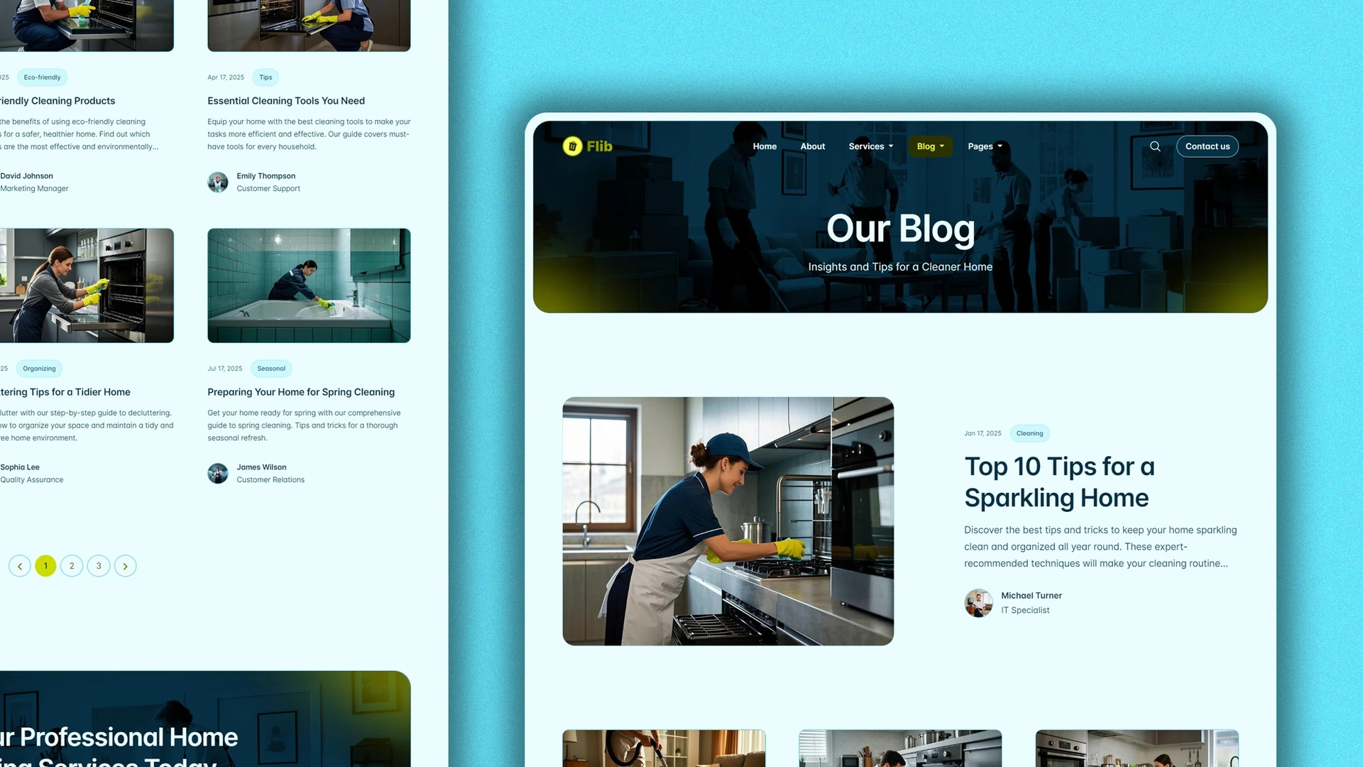 Flib - HTML Website Template For Premium Home Cleaning Services