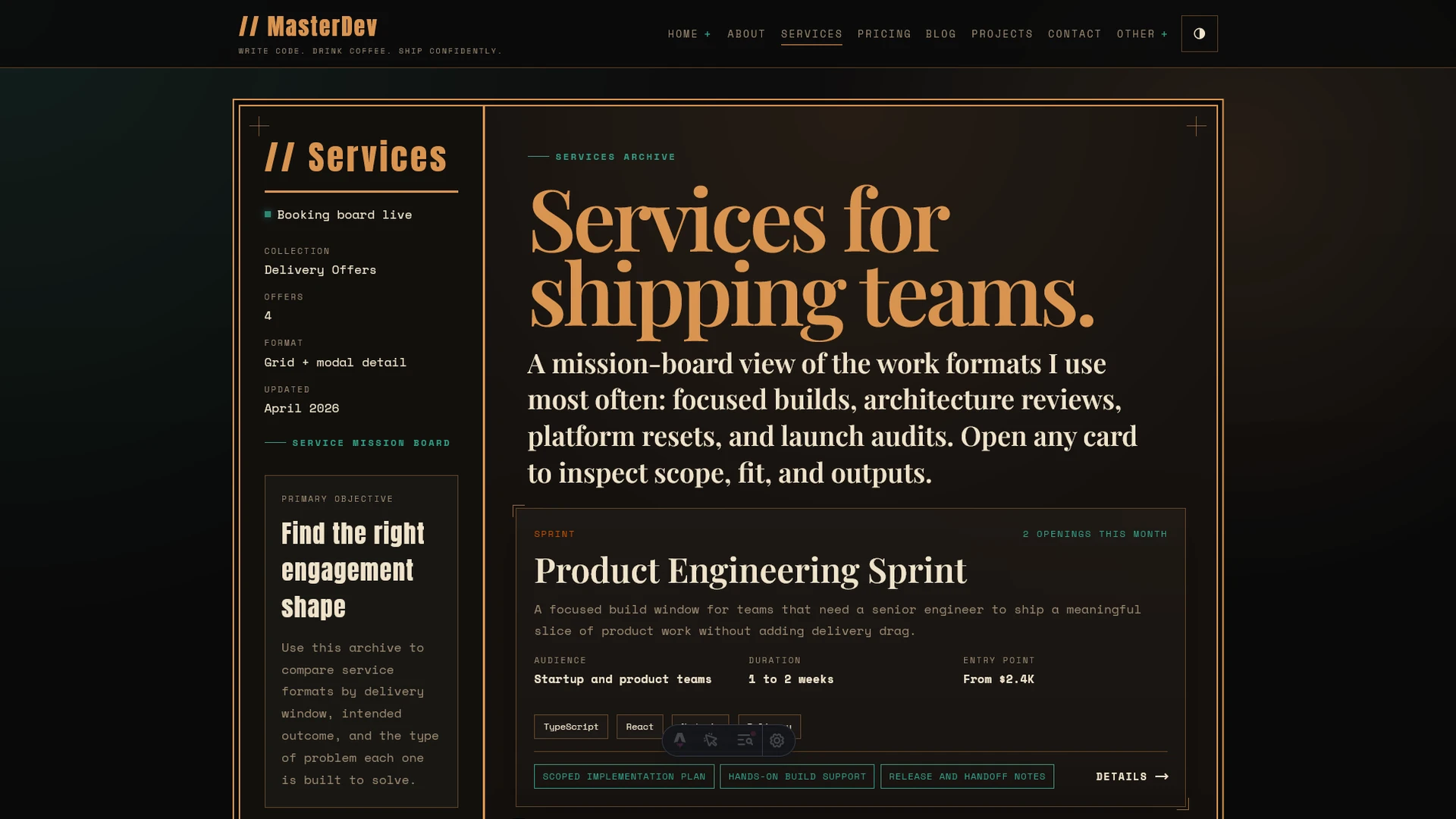 MasterDev - Developer Portfolio Astro Template with Sass & Tailwind Utilities