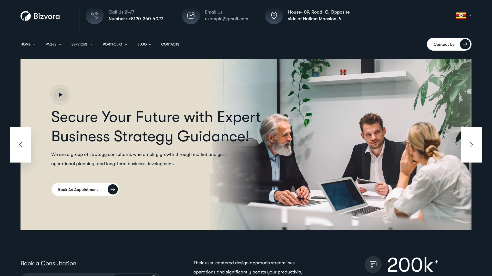 Bizvora - Business Strategy Consulting Figma Template (Screenshot 1 of 1)