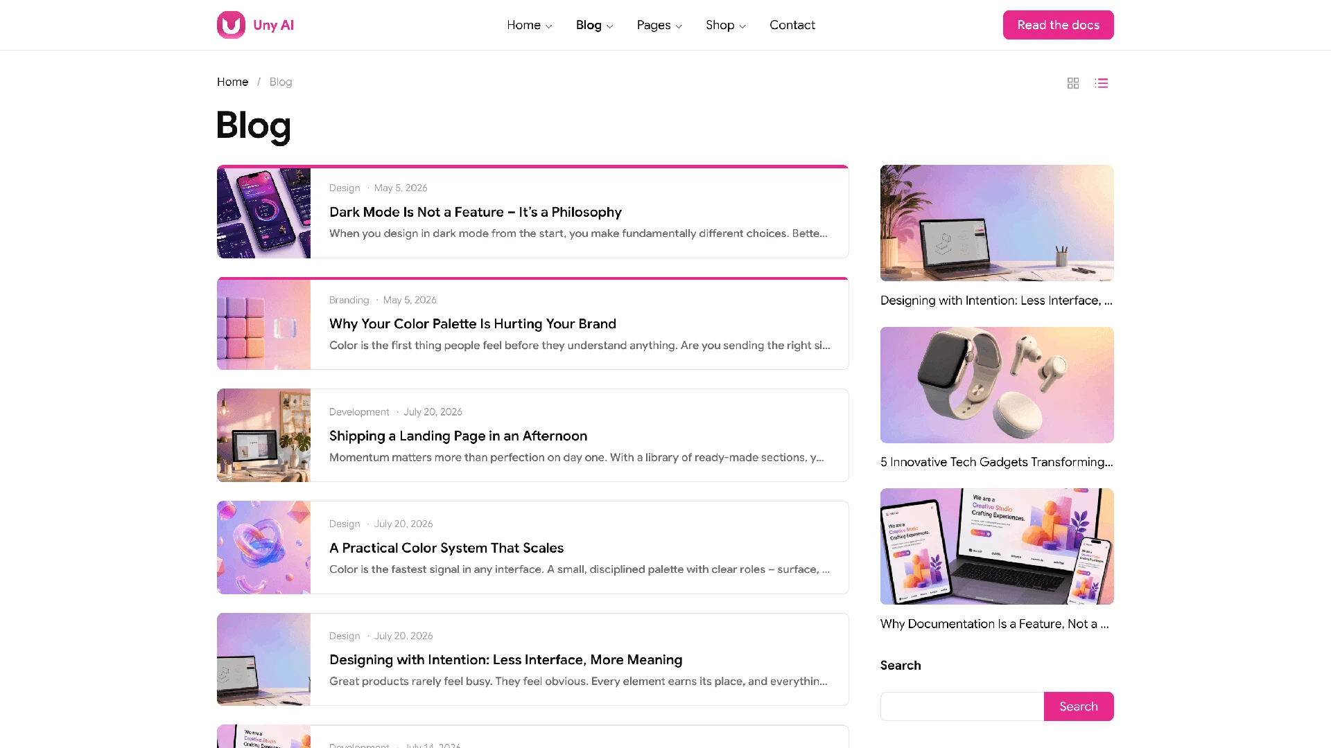Uny AI - WordPress Theme with Flexible Section Builder
