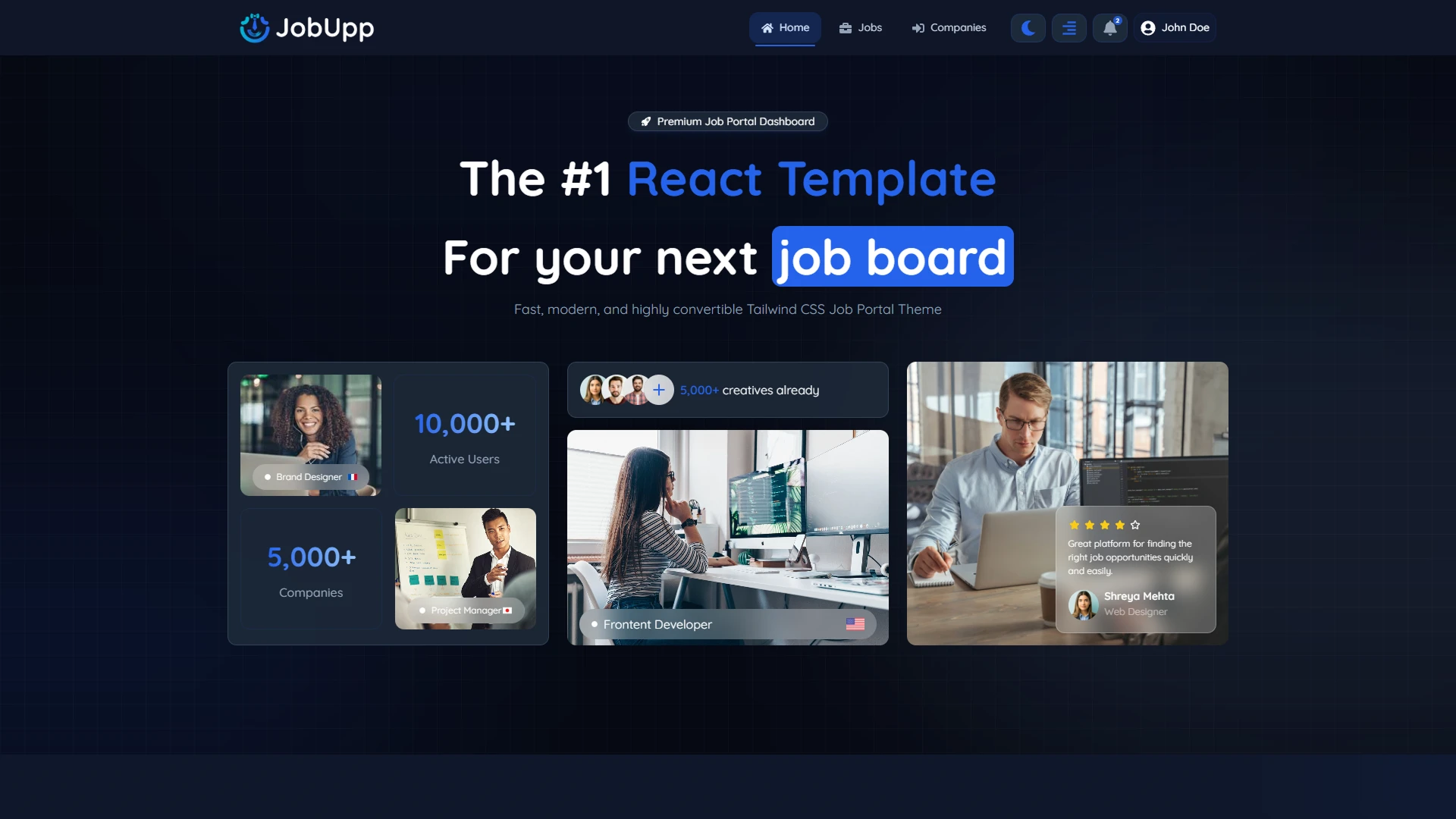 JobUpp - Job Portal Website Template Modern Job Board Platform