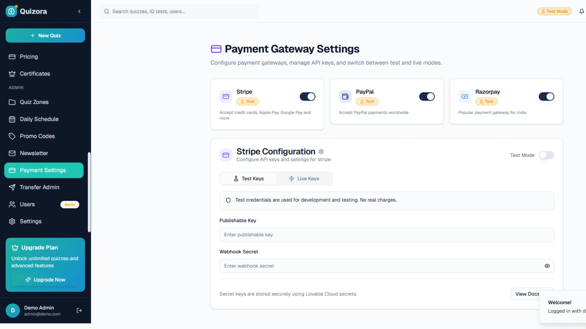 Quizora - AI-Powered Quiz & Learning SaaS Platform