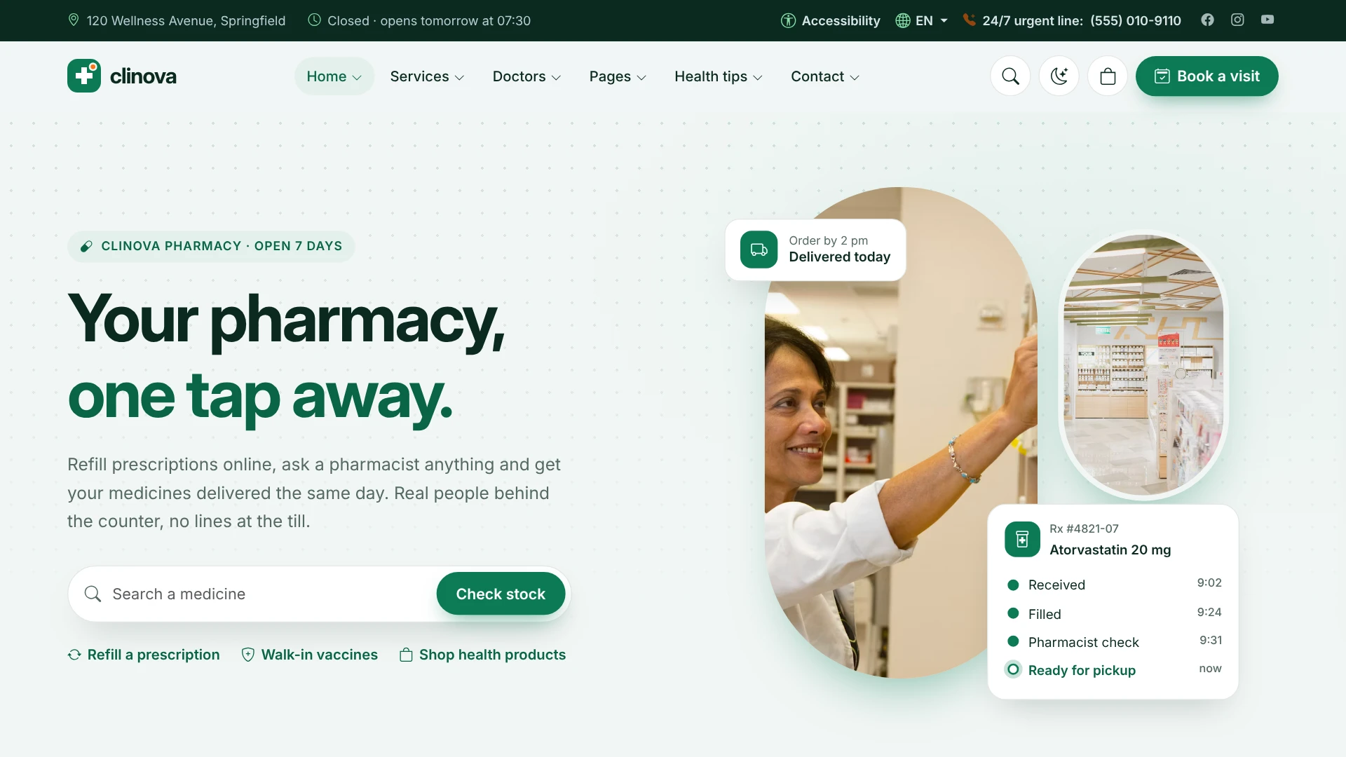 Clinova - Medical Clinic & Healthcare HTML Template