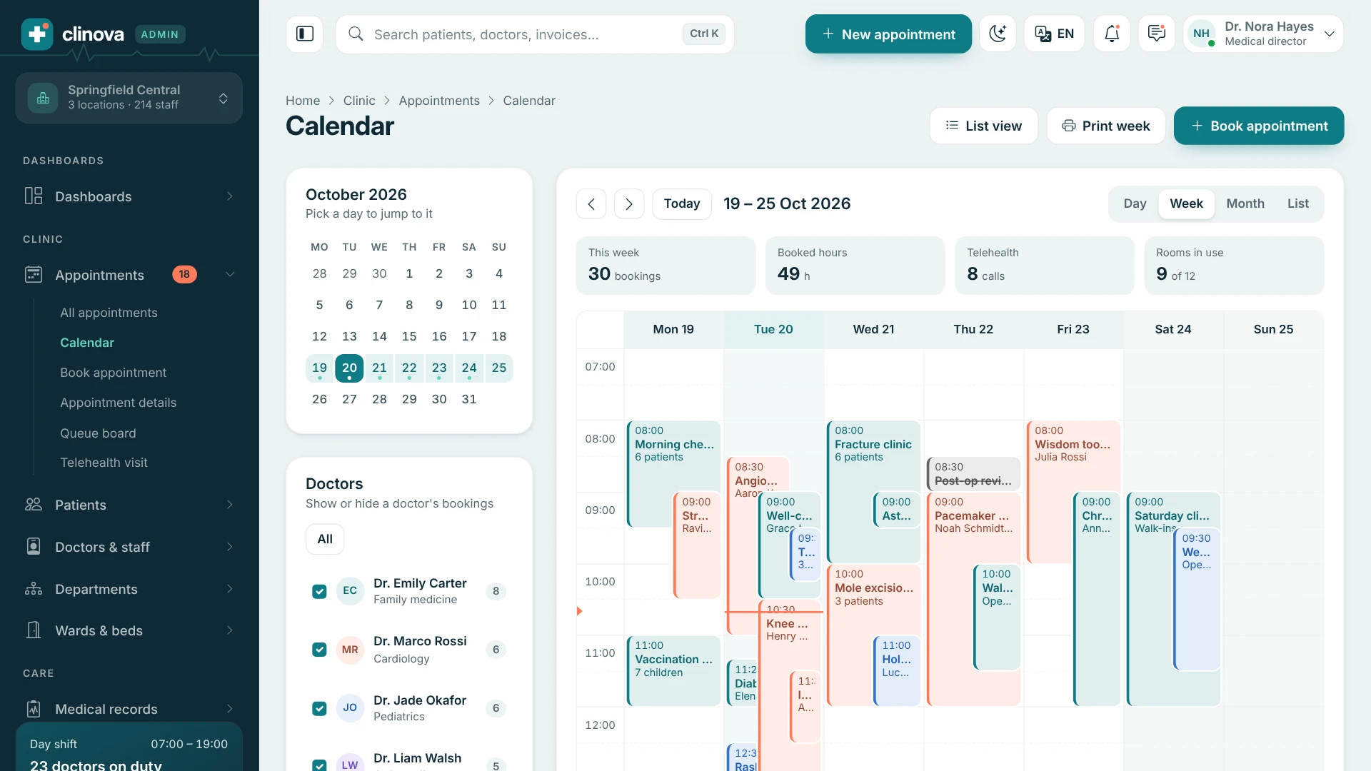 Clinova Admin - Clinic & Hospital Admin Dashboard Template (Screenshot 15 of 20)