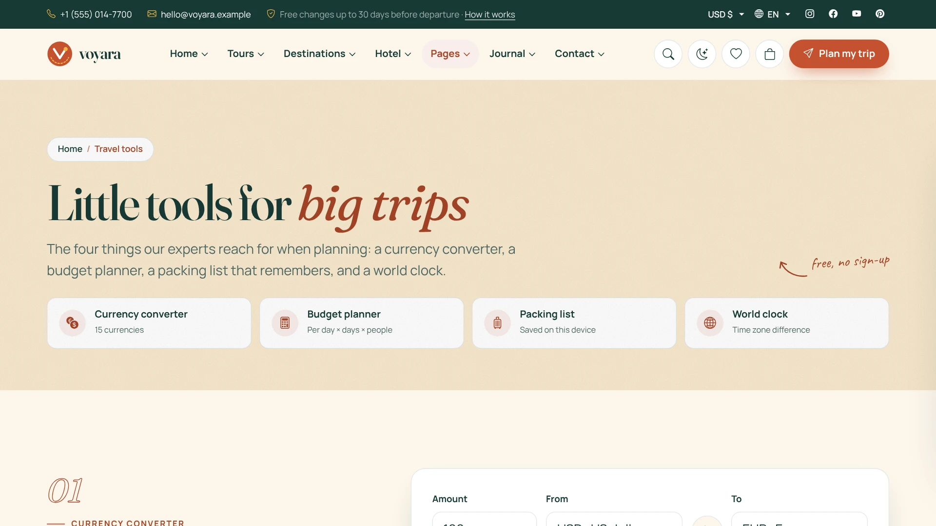 Voyara - Travel Agency & Boutique Hotel HTML Template