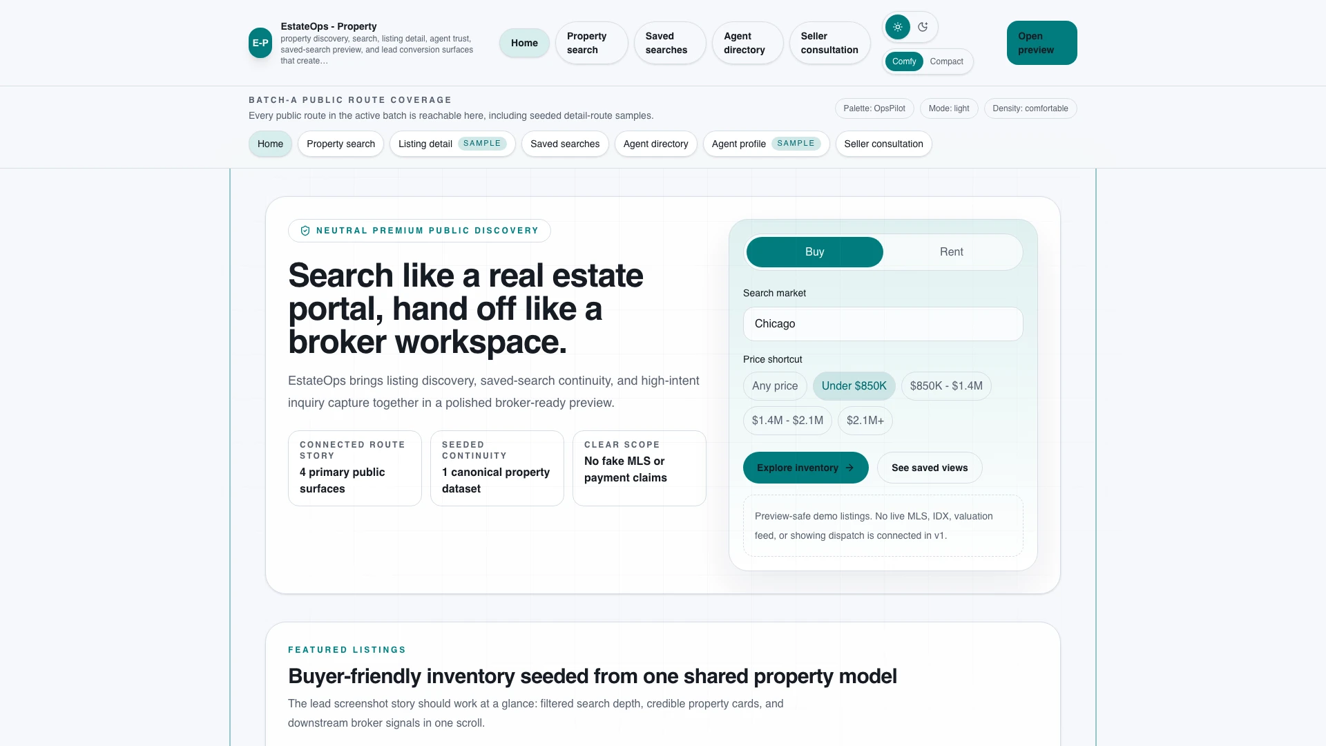 EstateOps - Real Estate CRM, Listings & Admin React Template