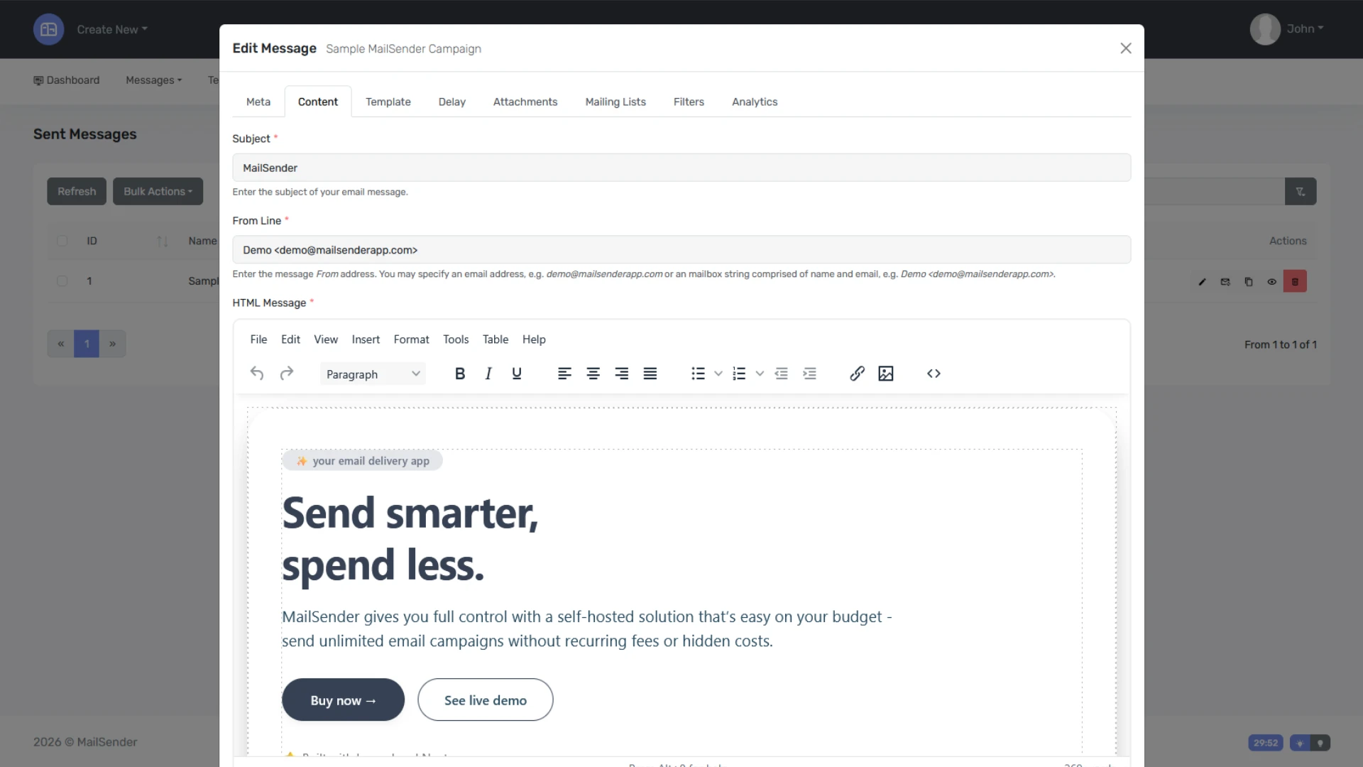 MailSender - Nuxt and Laravel Email Campaign Sending Application