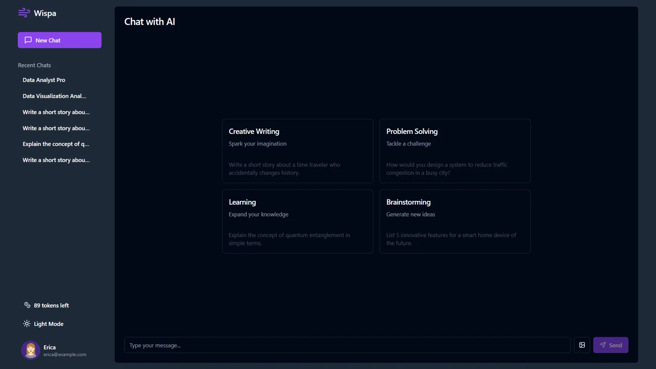 Wispa - Advanced AI Chat Interface with Bot Creation