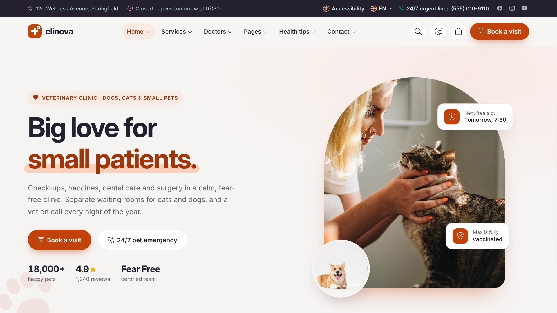 Clinova - Medical Clinic & Healthcare HTML Template