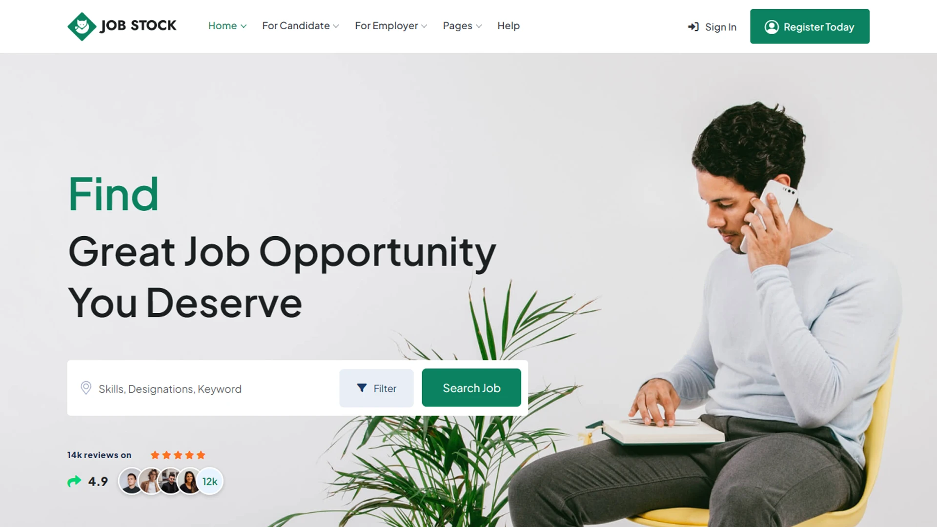 JobStock - CodeIgniter Job Listing, Job Portal Landing & Dashboard Template
