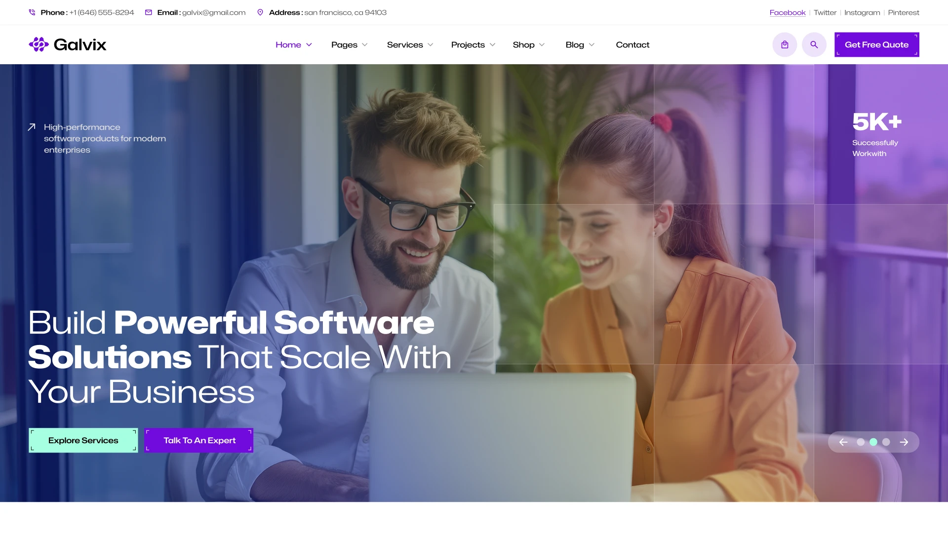 Galvix - Cybersecurity and IT Services Figma Website Template