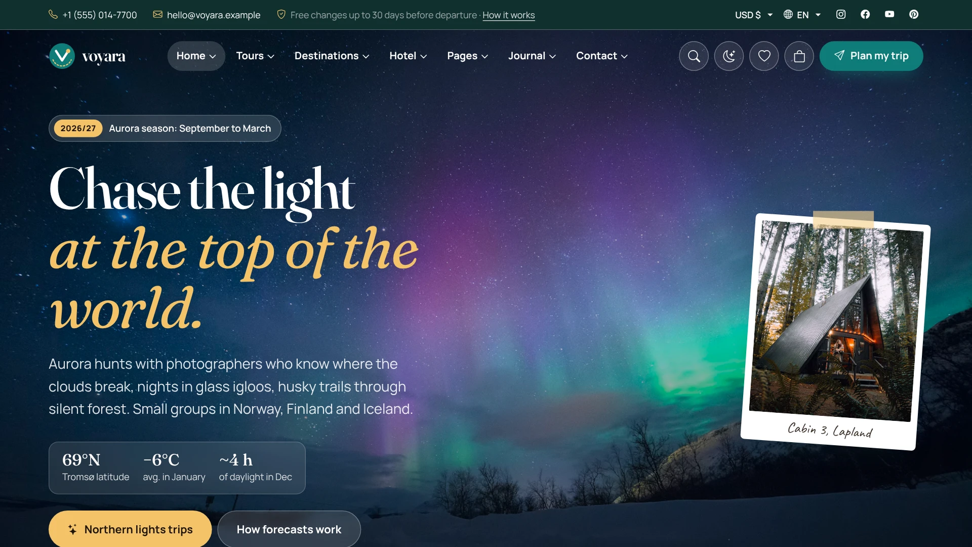 Voyara - Travel Agency & Boutique Hotel HTML Template