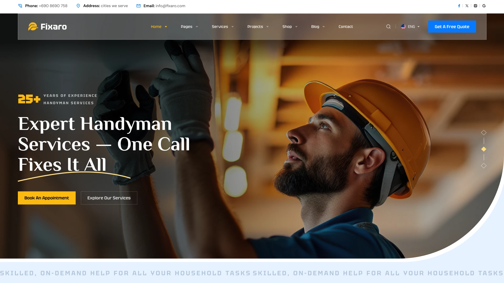 Fixaro - On Demand Home Services Figma Website Template