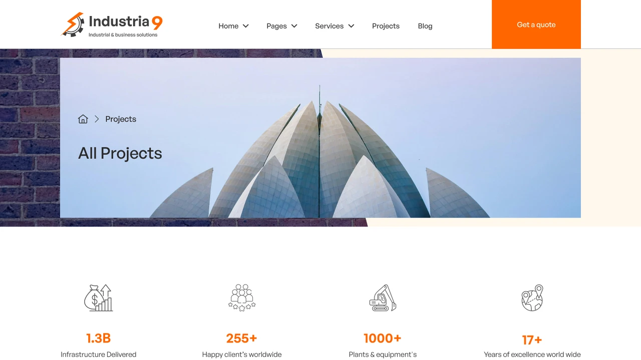 Industria9 - Factory, Industrial, and Building Construction Figma Template