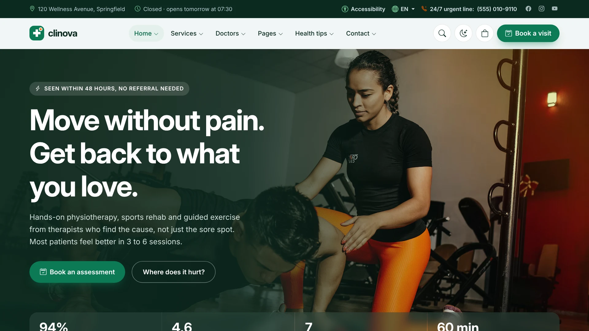 Clinova - Medical Clinic & Healthcare HTML Template