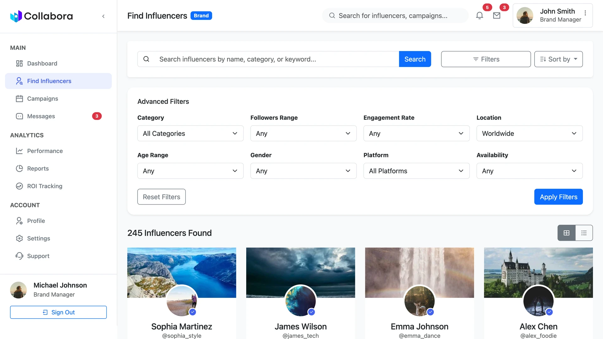 Collabora - Influencer-Brand Collaboration HTML Bootstrap Template with Admin