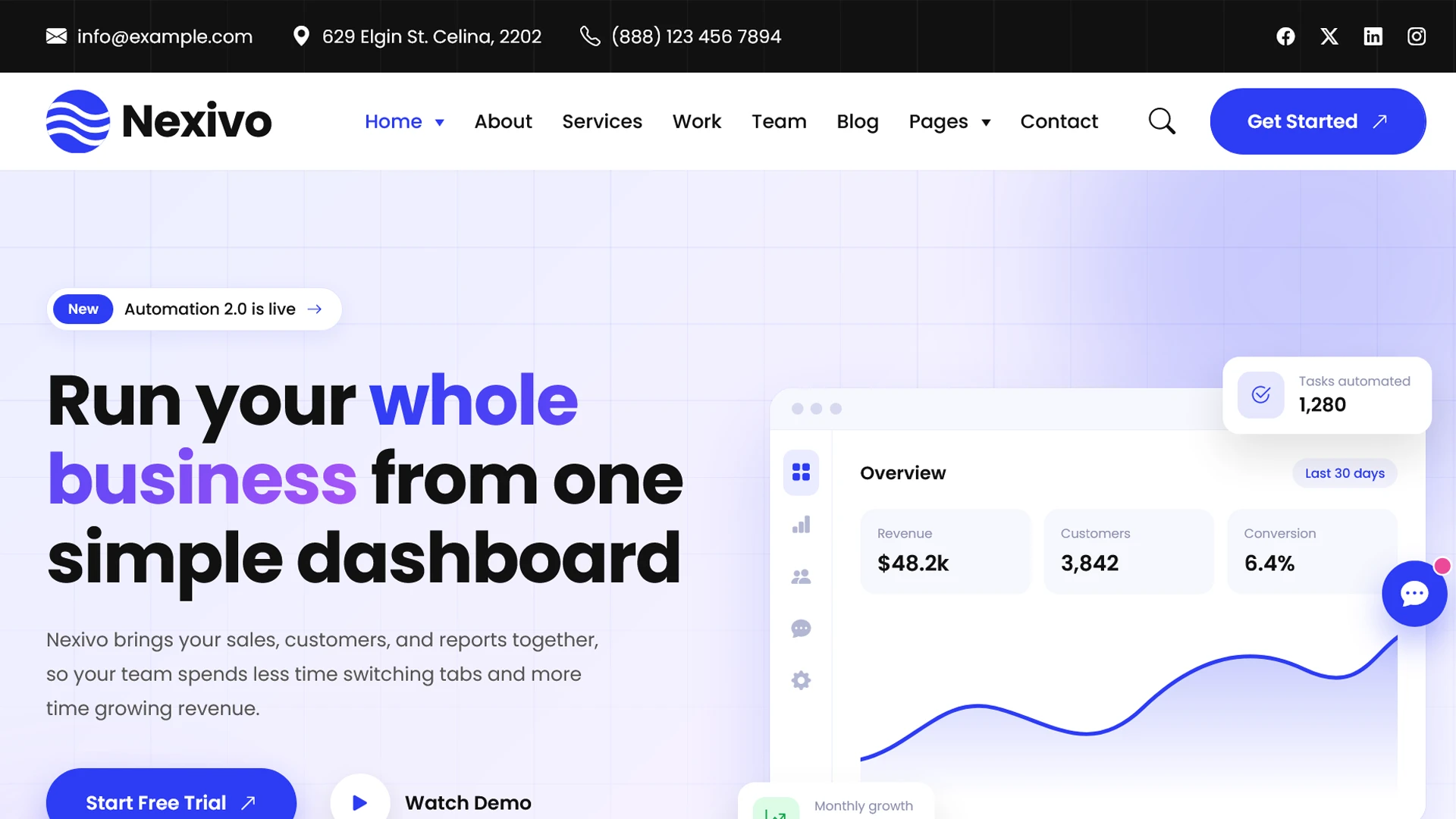 Nexivo - SaaS & Software Landing Page HTML Template