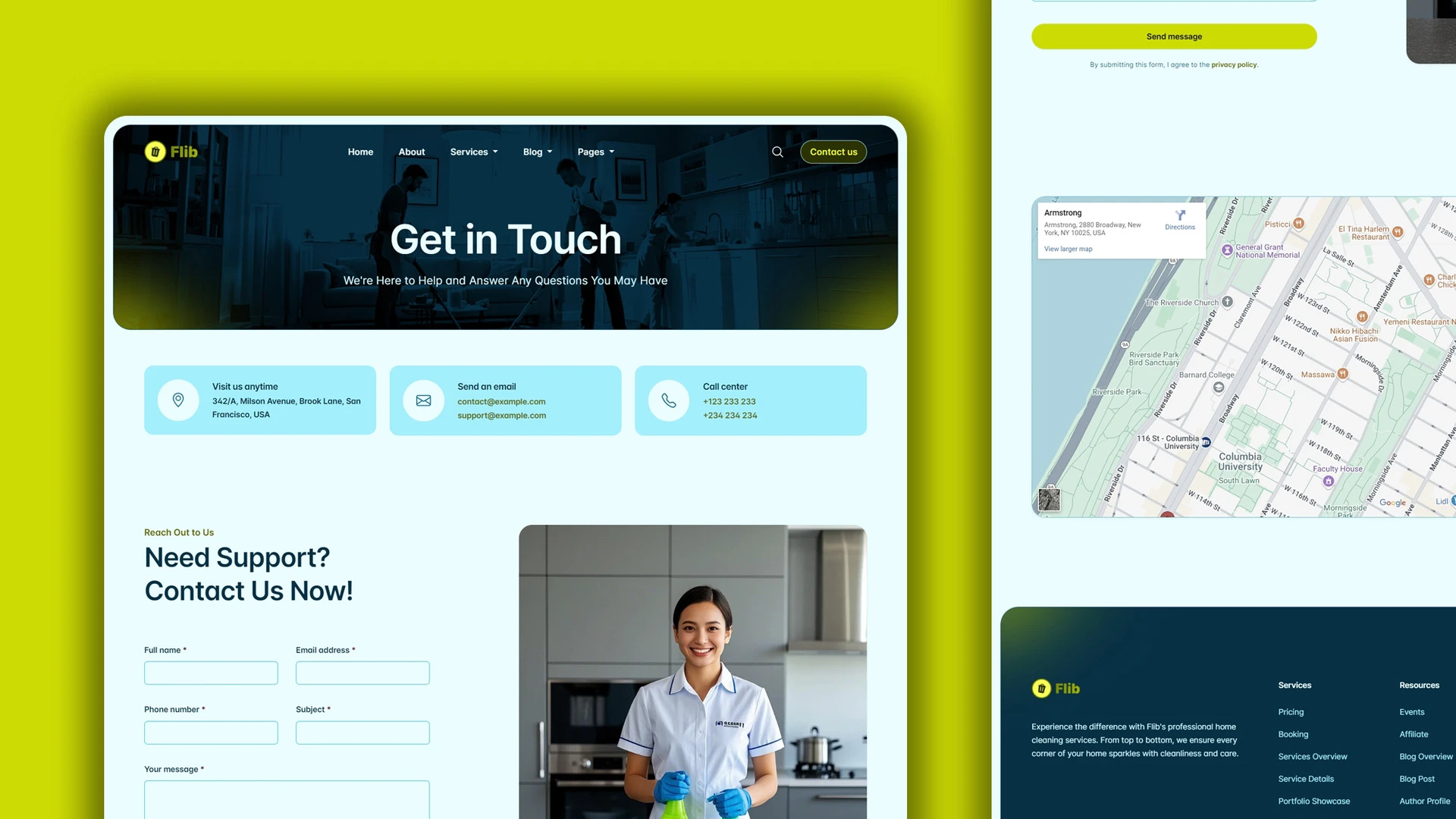 Flib - HTML Website Template For Premium Home Cleaning Services