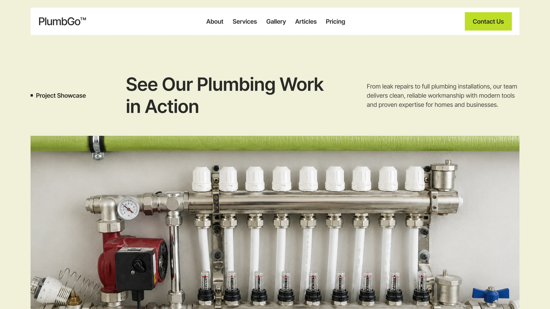 PlumbGo - Plumbing Business Framer Template