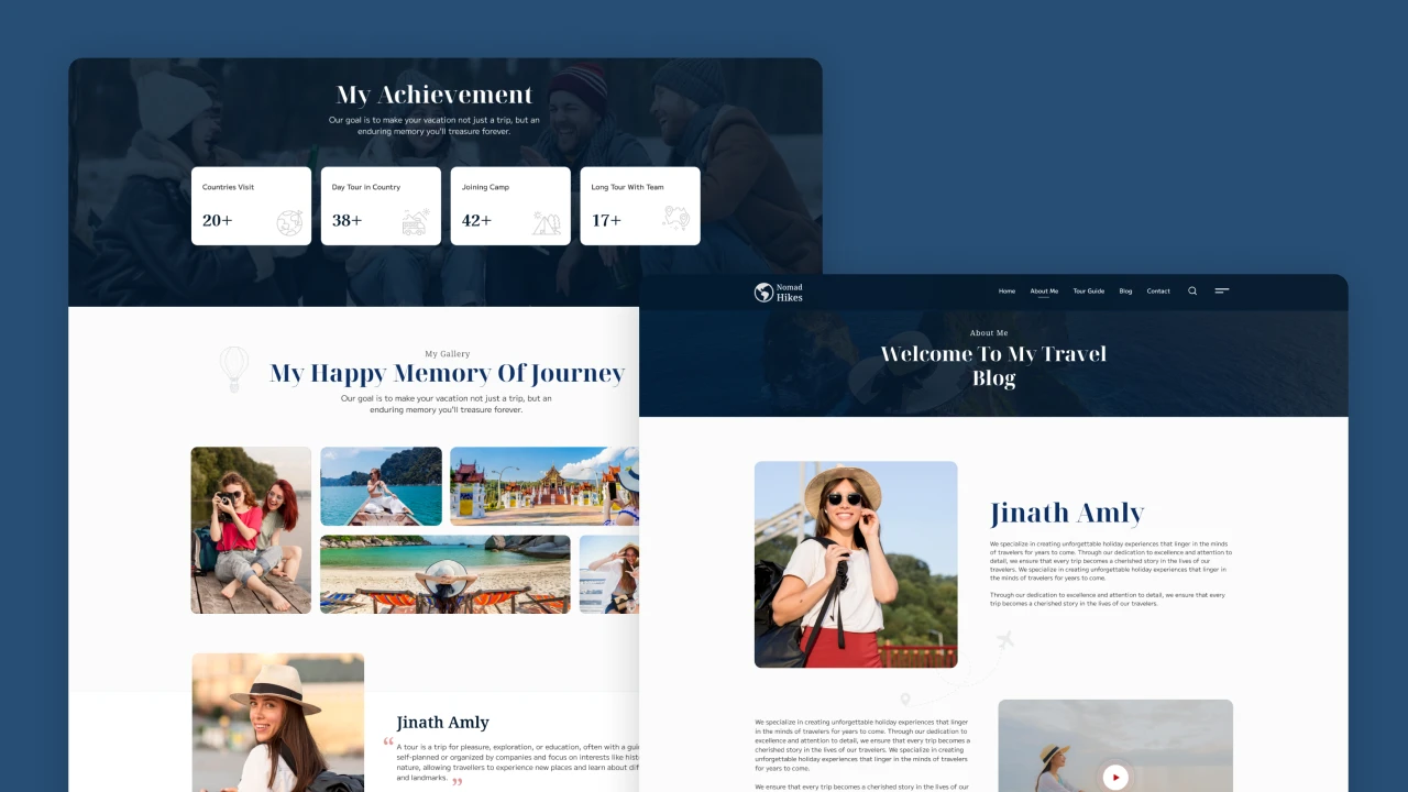 Nomad Hikes - Modern Figma Template for Travel and Adventure Websites