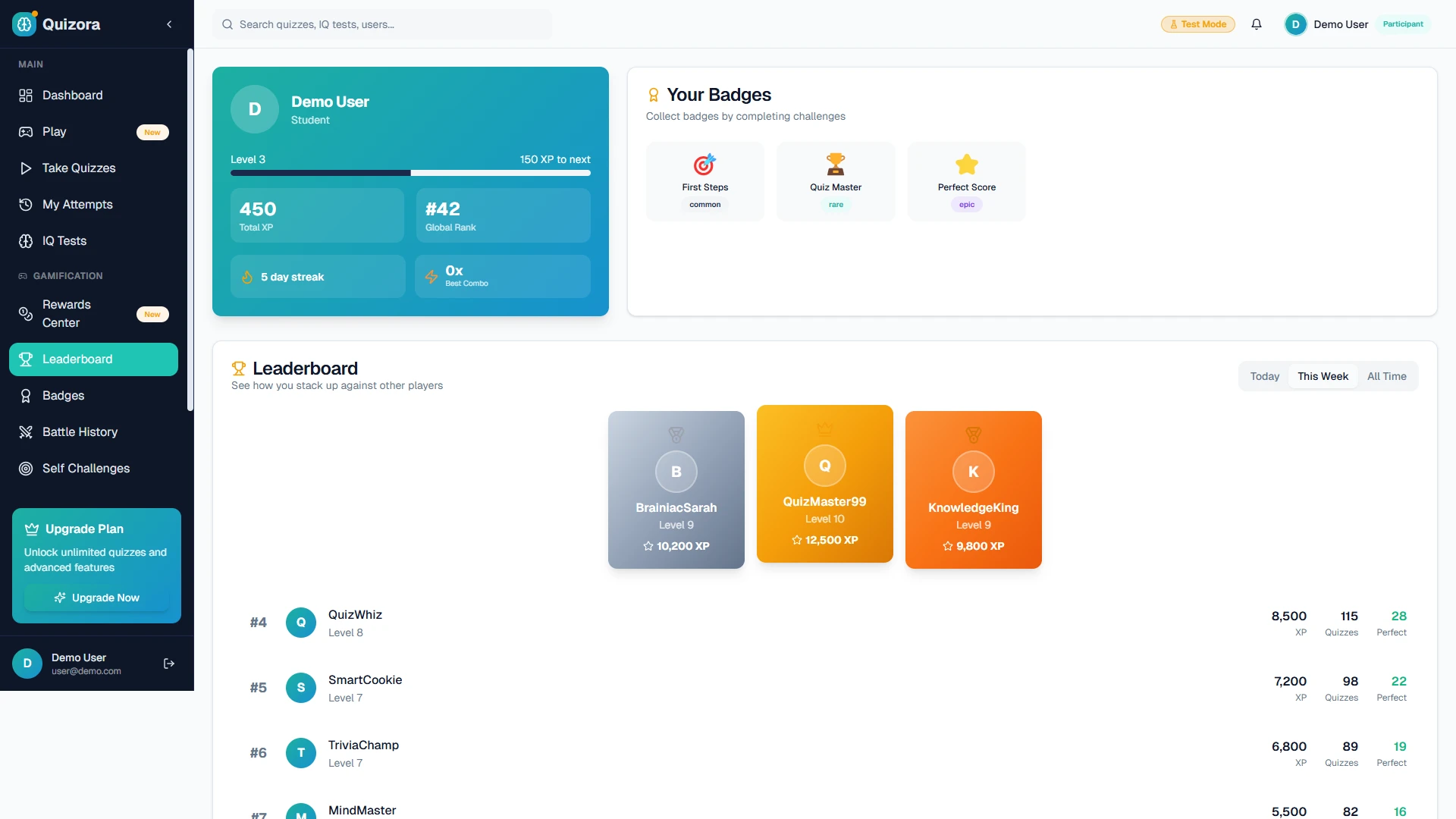 Quizora - AI-Powered Quiz & Learning SaaS Platform