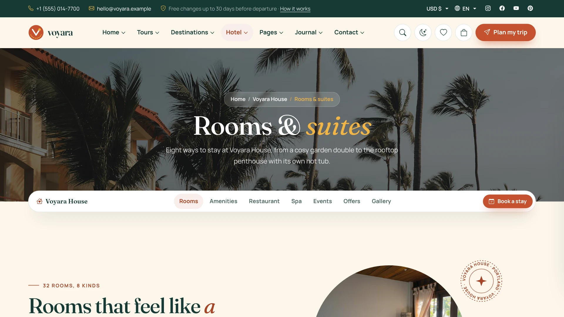Voyara - Travel Agency & Boutique Hotel HTML Template